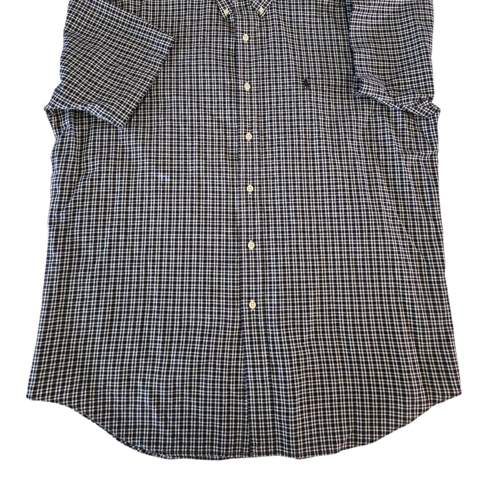Polo Ralph Lauren Mens L Navy Plaid Button Down Shirt Classic Fit Cotton - Picture 2 of 6